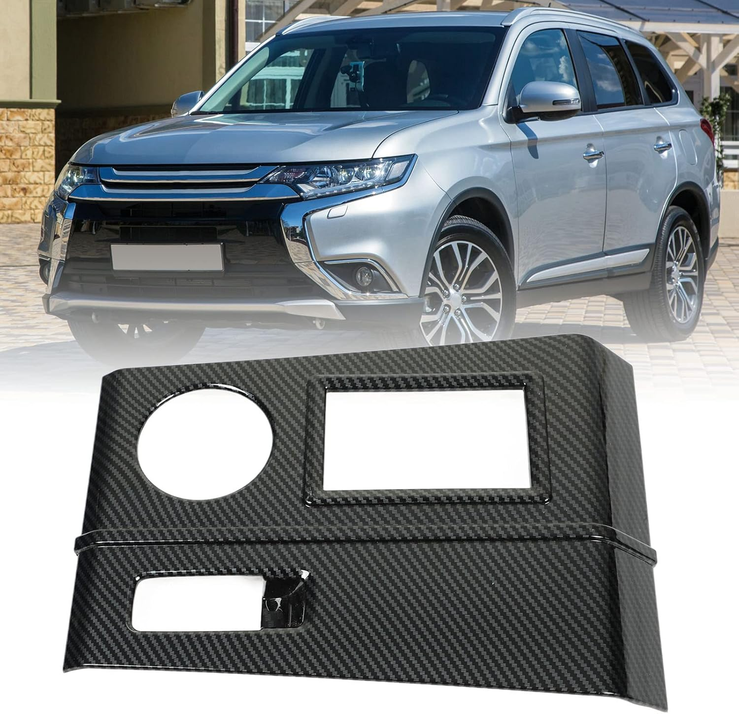 Panel Frame Cover, Carbon Fiber Gear Panel Cover, Center Console Panel Cover Trim for Mitsubishi Outlander 2023