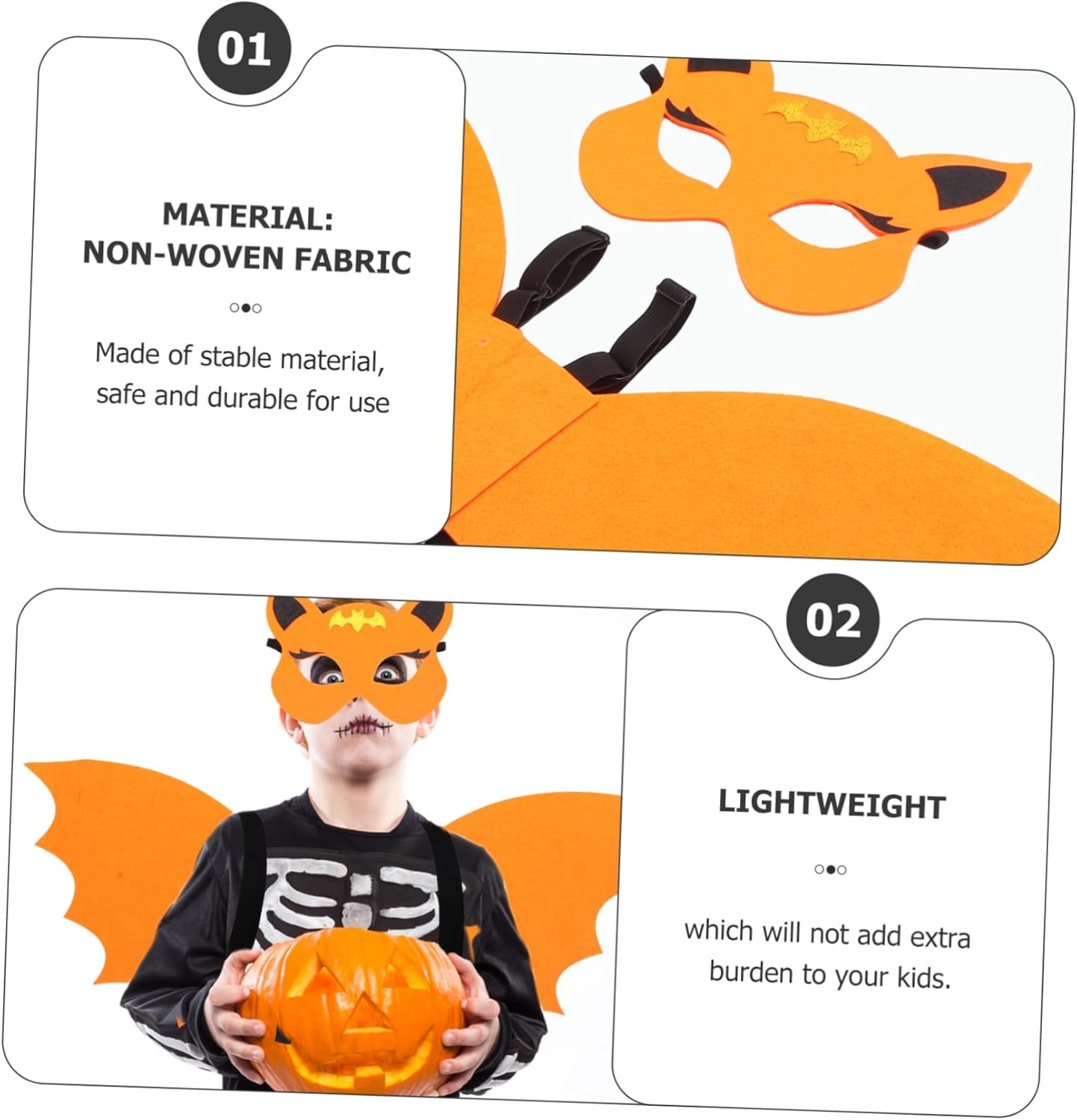 1Set Bat Wings for Boys and Girls Cosplay Costume Accessories for Halloween Parties Dress up Lifelike Design for Years Old for Carnival Photo Props Themed Events image number 6