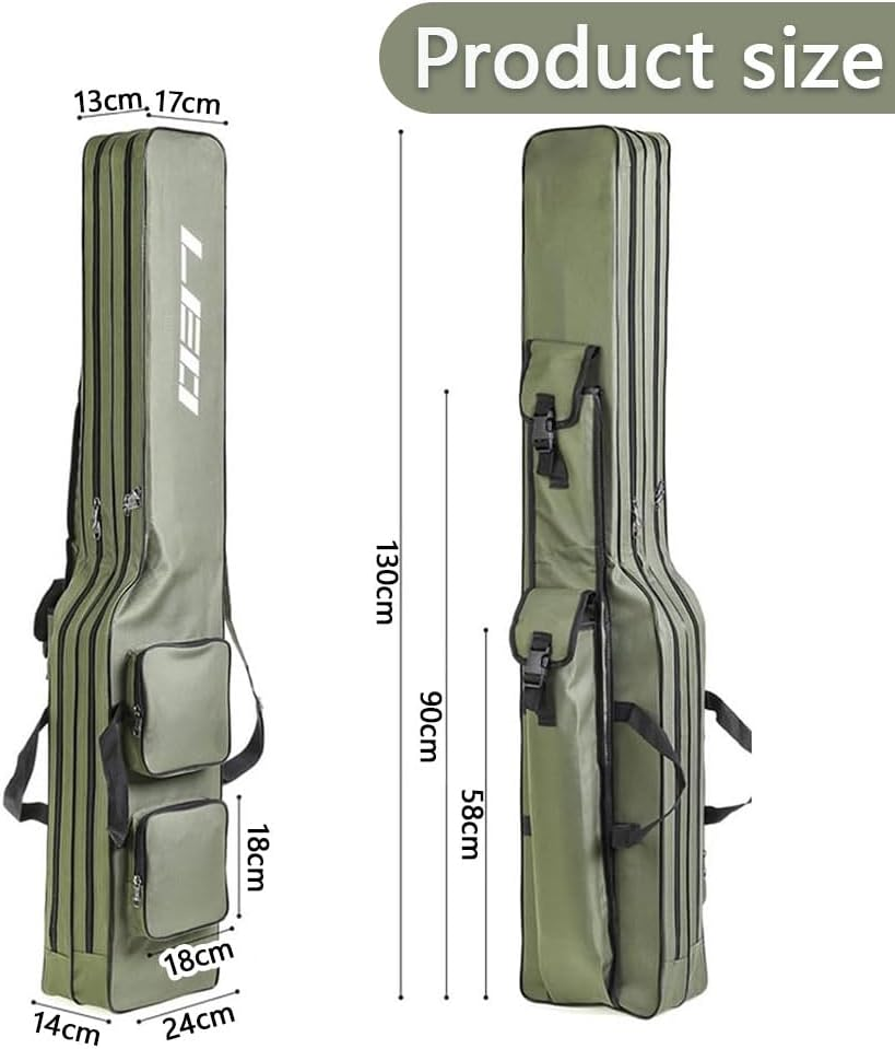 Fishing Rod Bag 130Cm &ndash; Large Capacity Folding Tackle Storage Bag, Waterproof Organizer Case, 2-Layer Portable Oxford Travel Carry Bag for Outdoor Fishing Gear, Gifts for Men image number 6