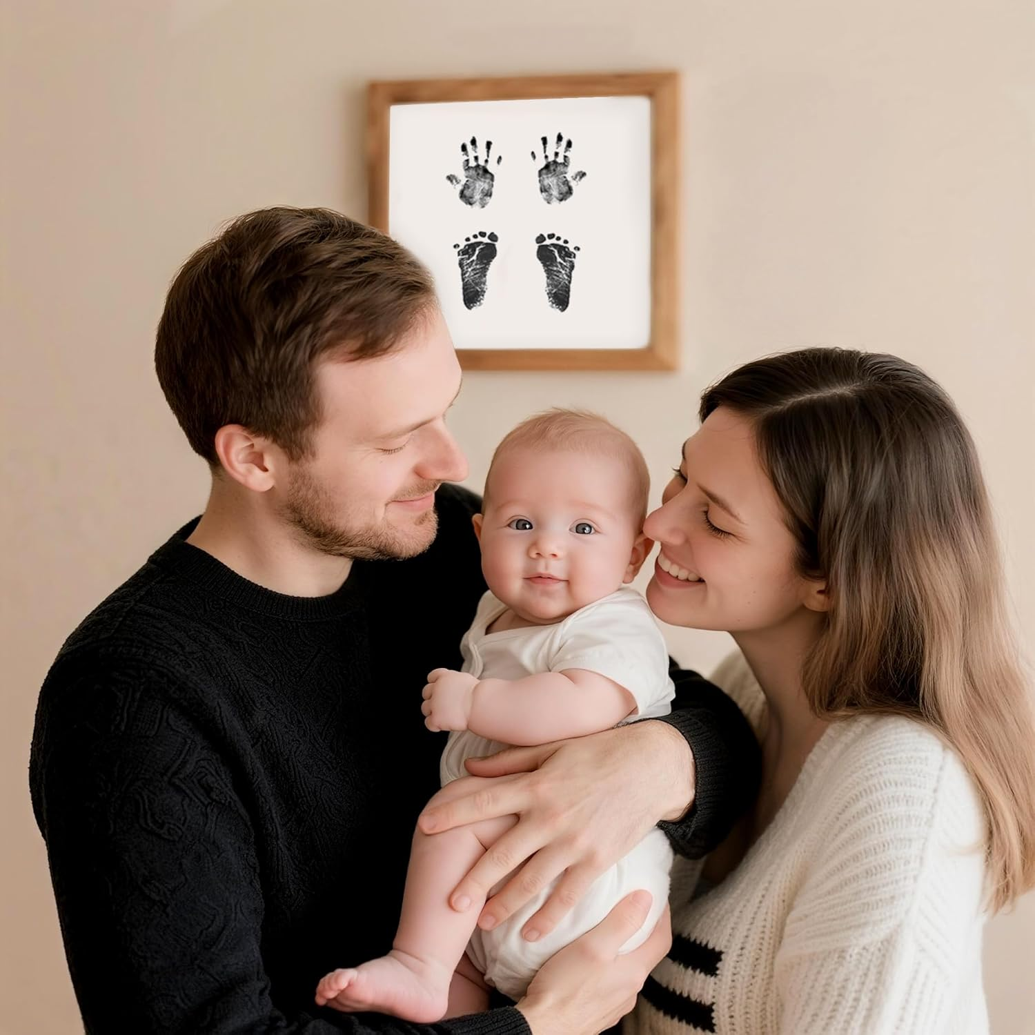 Mengni Baby Footprint Kit Hand Footprint Kit Dog Paw Print Kit Clean Touch Ink Pad Inkless Hand and Footprint Kit Handprint Kit Baby Registry Search with 4 Ink Pads and 8 Imprint Cards image number 4