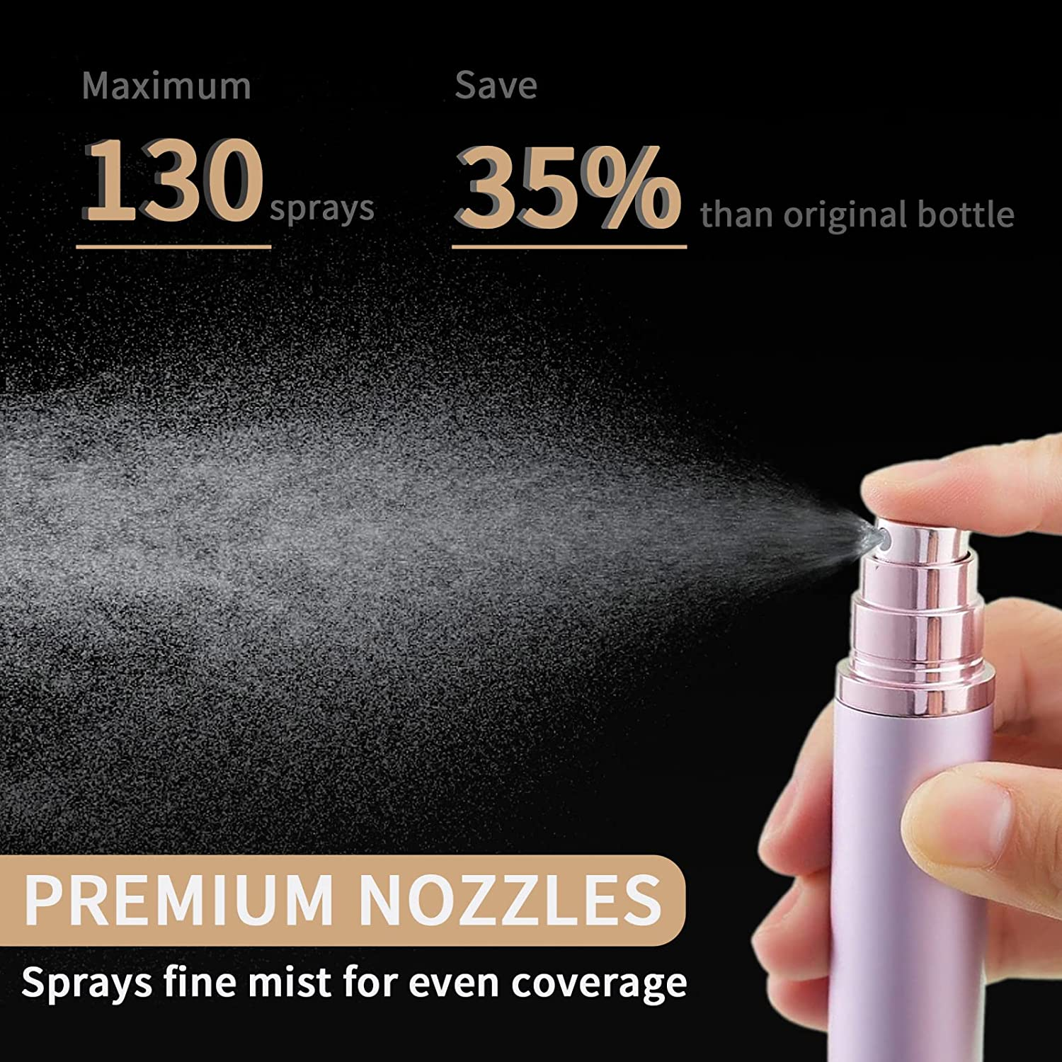 Aufew 2Pcs Perfume Atomizer Bottle(5Ml), Refillable Portable Mini Perfume Atomizer for Travel, Leakproof Pump Perfume Spray Bottle Atomizer for Man and Woman (Pink+Red) - Pink+Red image number 6