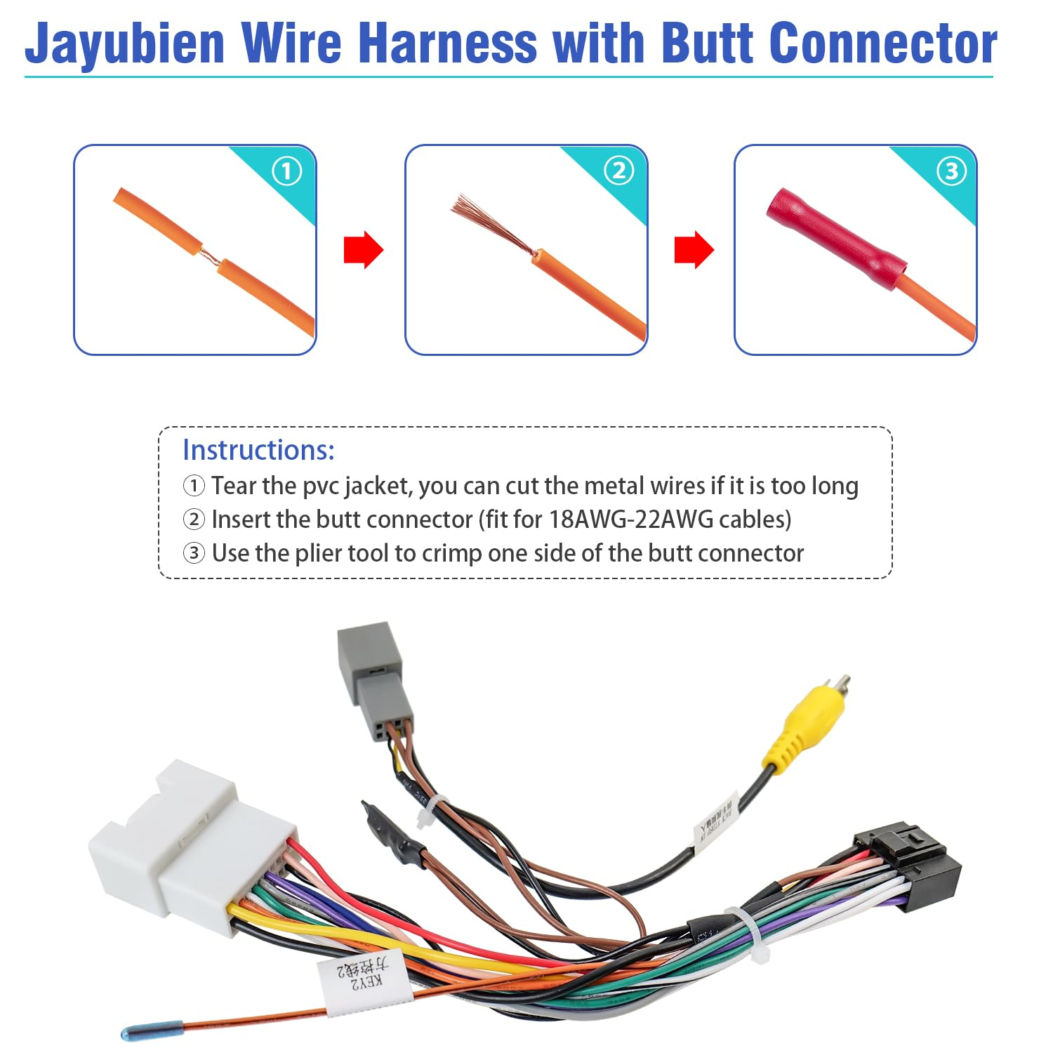 20Pin Radio Wire Harness for Mitsubishi Stereo Wiring Adapter Kit,Android Radio Wiring Harness with RCA Connector Compatible with Mitsubishi Lancer Outlander Pajero Mirage Triton image number 5