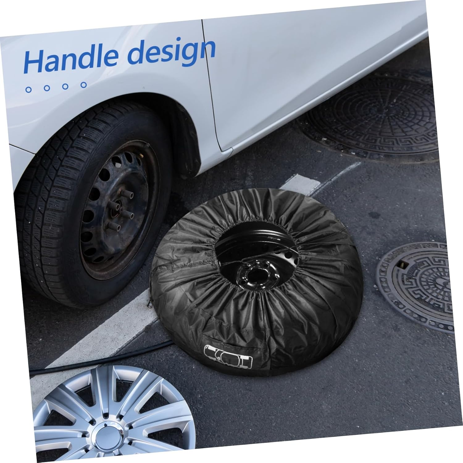 BELLIFFY 4Pcs Car Tire Covers Polyester Wheel Covers for Women Sunlight Protection Fit for Rvs and Trailers image number 1