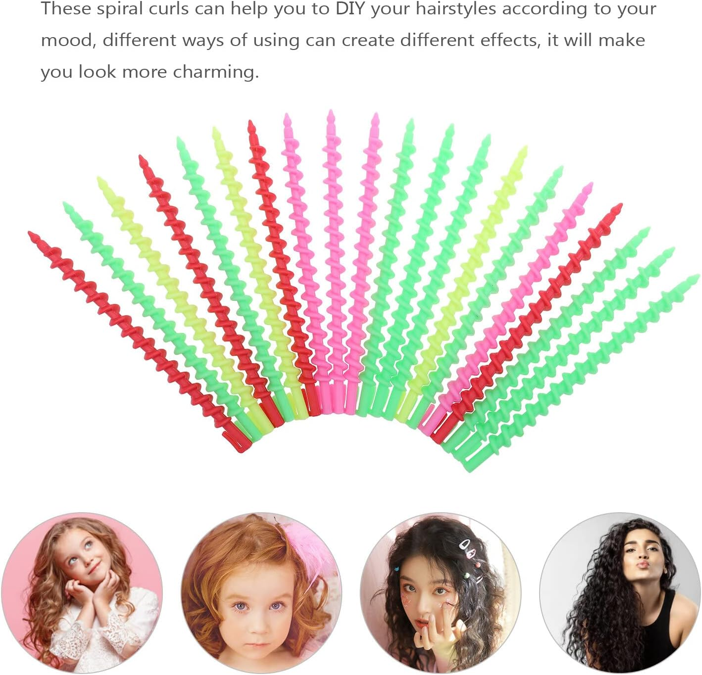 Xinyee 20Pcs Hair Rollers Spiral Rod Plastic Hairdressing Spiral Hair Perm Rod Salon Tool