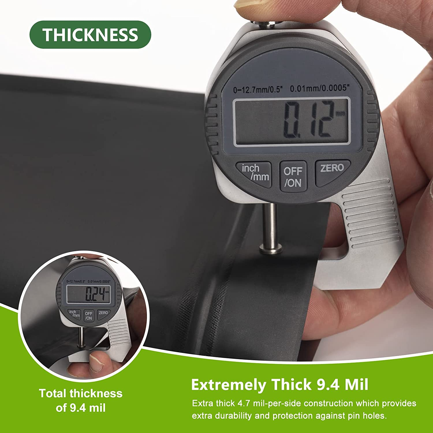 Durimoiy 4.7 Mil Thick 100 Mylar Zip Bags Black - 6X8.6 Inch Airtight Odor Proof Stand up Baggies Aluminum Foil Zip Pouch Bag (Double-Sided Matte Black Bag) image number 6