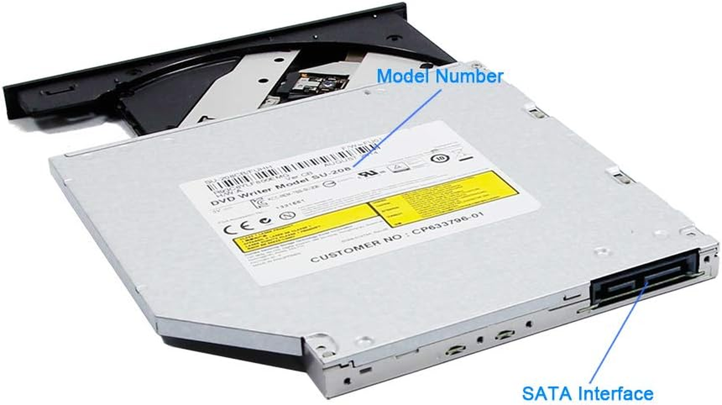 New Dual Layer 8X DVD+-RW DL DVD-RAM Writer 24X CD-RW Burner, Model SU-208 SU208 SU-208GB 208BB 208AB 208FB 208CB, Laptop Internal CD DVD Player 9.5Mm Slim Tray-Loading SATA Optical Drive Replacement image number 3