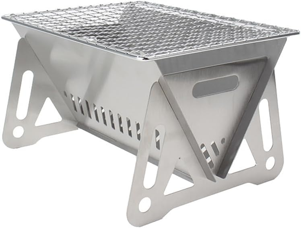 QUMOX Stainless Steel Portable Charcoal BBQ Grill with Ventilation Holes, Easy to Store, Perfect for Camping, Picnics, Beaches image number 4