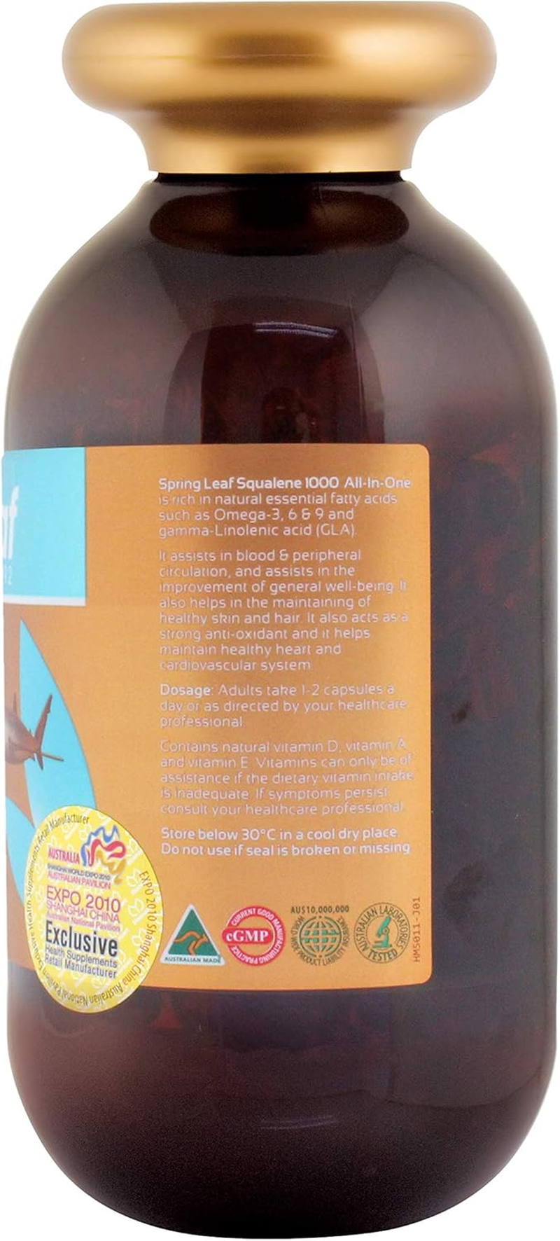 Spring Leaf Squalene 1000 All-In-1 365Cap - Rich in Omega 3,6,9 & GLA - High in Antioxidant for Hair & Skin - Support Heart and Cardiovascular Health image number 2