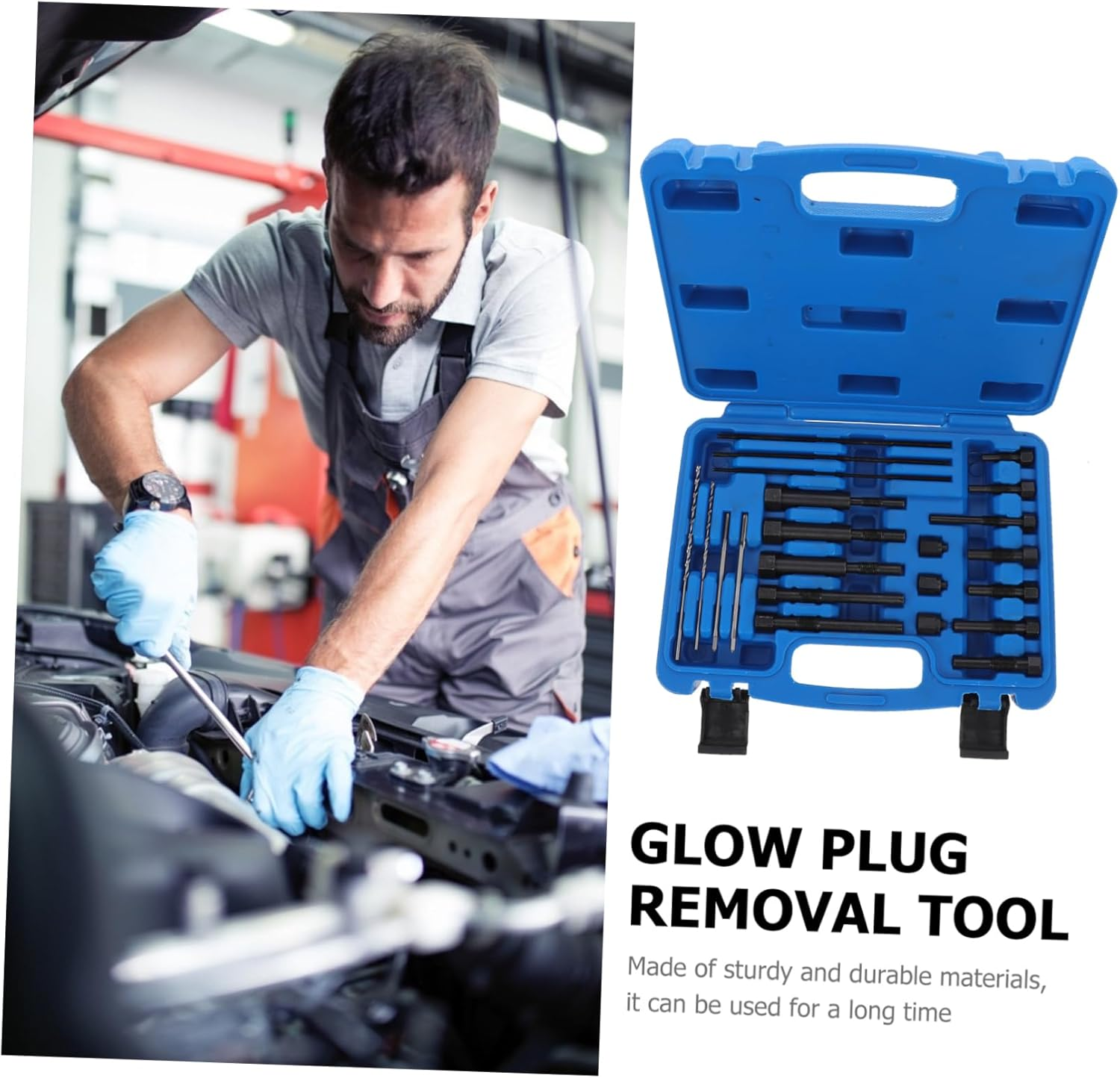 HEALEEP Car Glow Plug Extracting Tool Set 22Mm Auto Repair Puller for Broken Electrode Thread Removal Automotive Maintenance Equipment image number 5