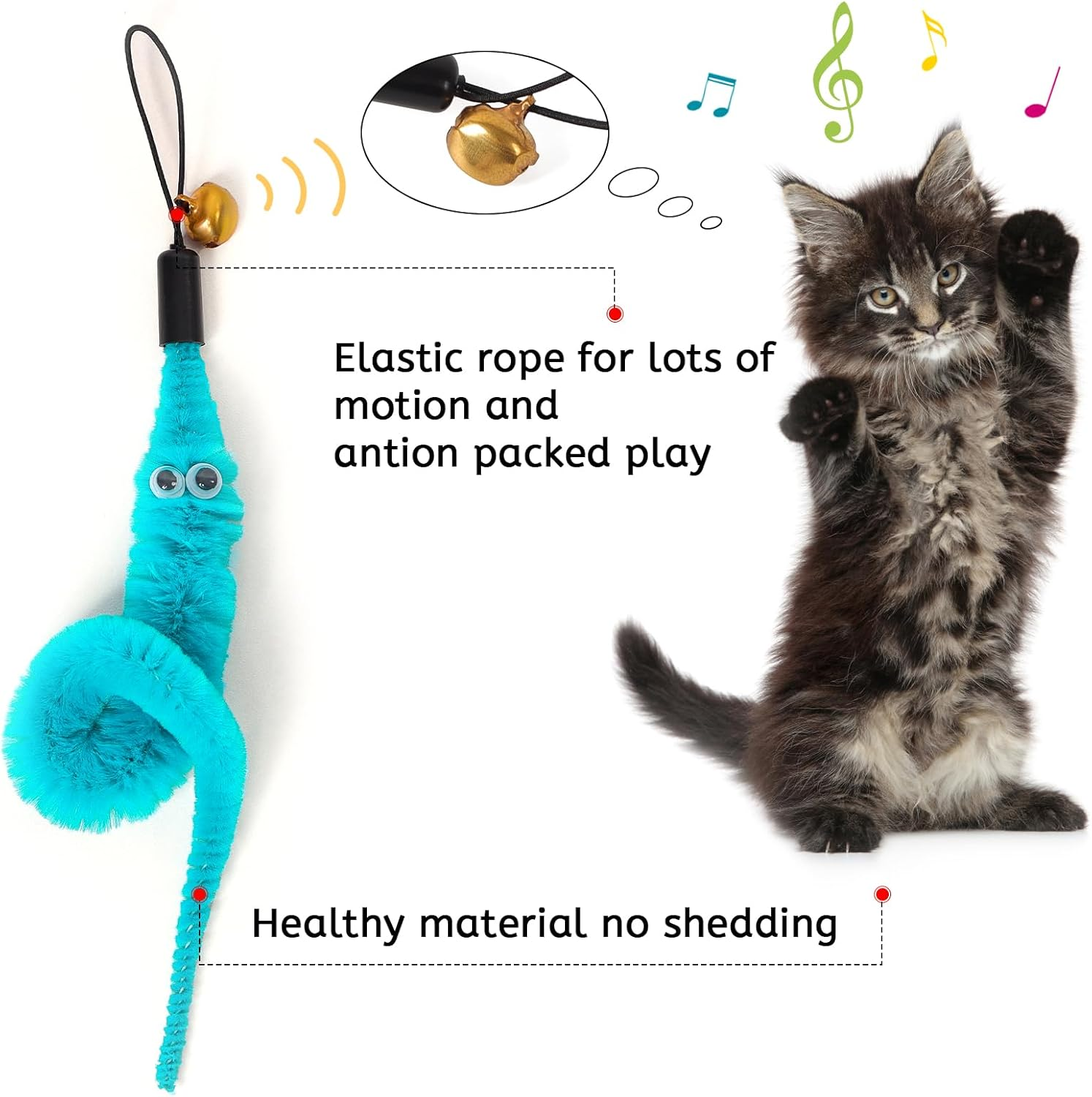 Sisal Rope for Cats, Scratching Post, 10 M X 9 Mm, Natural Sisal Rope for Cats with 2 Cat Toys, High-Quality Rope for Scratching Post Replacement, Cat Accessories, Crafts, Decorating Homes, DIY image number 6