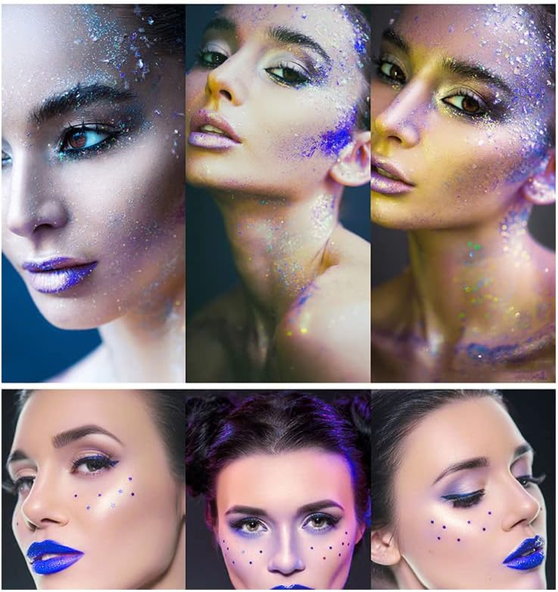 1200 Pieces Nail Art Street 3 Sizes Flatback Gemstones, with Pick-Up Tweezers and Rhinestone Pointer Transparent round Crystal Rhinestones for Nail Art Clothing Crafts (Navy Blue) image number 4