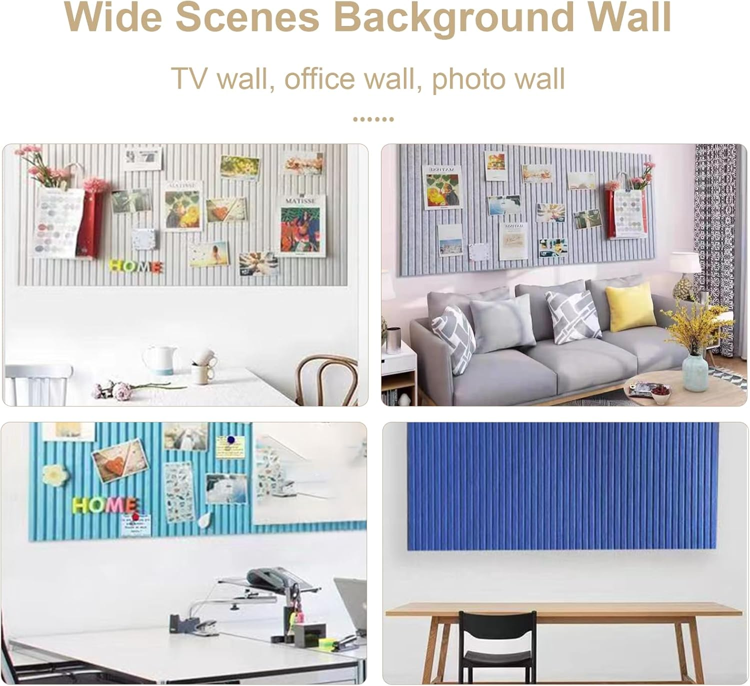 Bulletin Board, Decorative Felt Pin Board, Thick Foldable Photo Display Board with Self-Adhesive Tape, Vision Board for School Home Kitchen Office Walls (Beige, 120 * 80Cm) image number 7