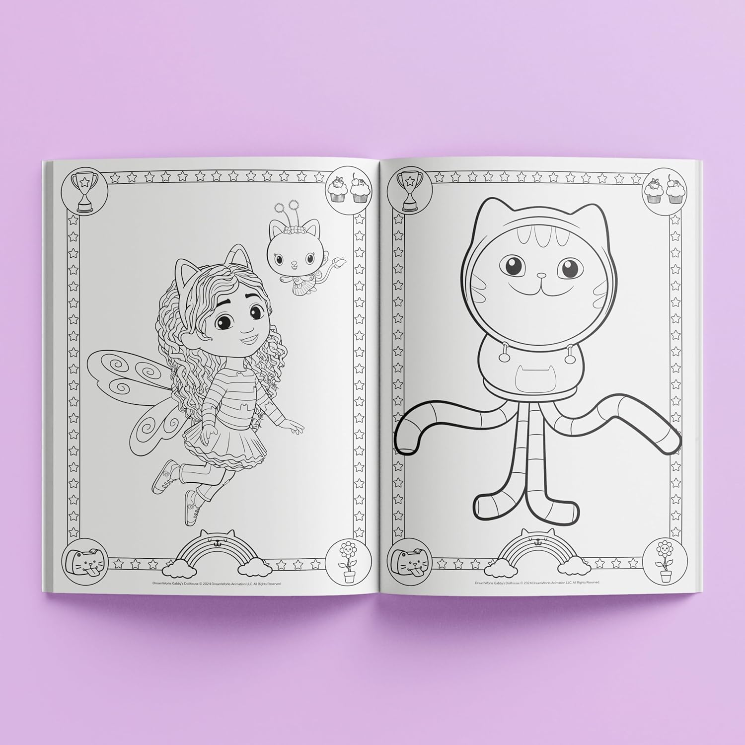 Hinkler Super Gabby'S Dollhouse 64-Page Colouring Book Kit with Markers, Stickers, Tattoo Sheet, and A3 Poster image number 6