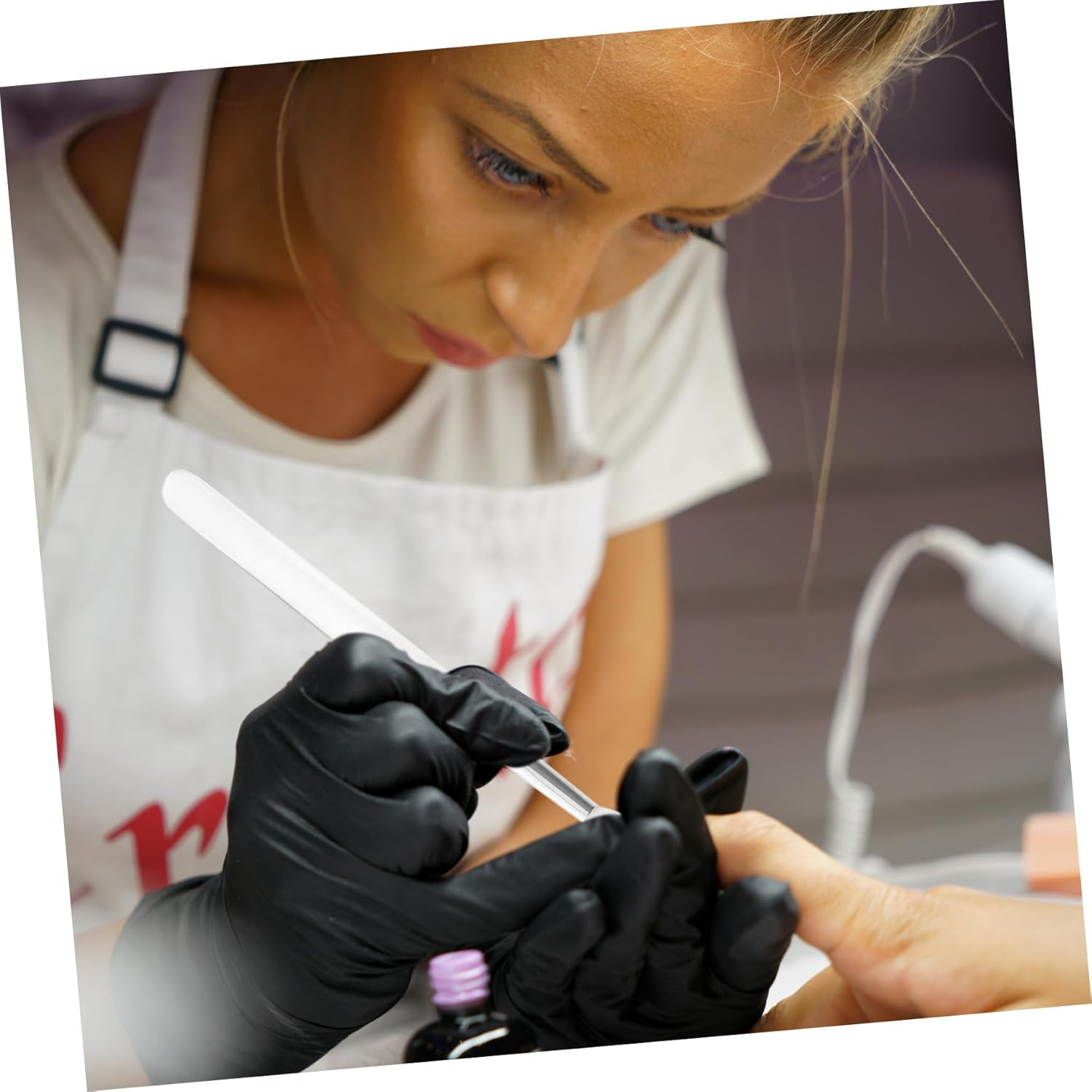 WRITWAA 20Pcs Nail Brush Nail Brush Makeup Tool for Powder Application Chrome Applicator image number 5