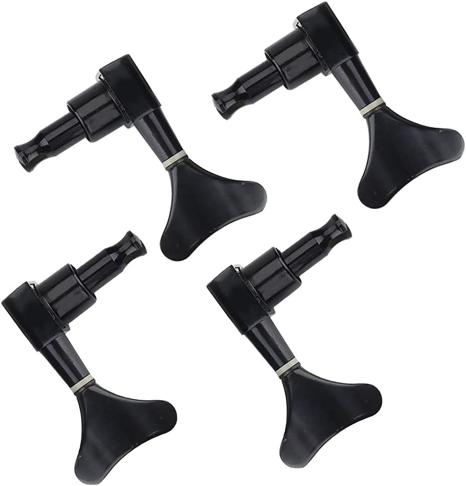 4Pcs Tuning Pegs, 2L 2R Black Closed Zinc Alloy Machine Heads String Tuners for Electric Bass image number 1