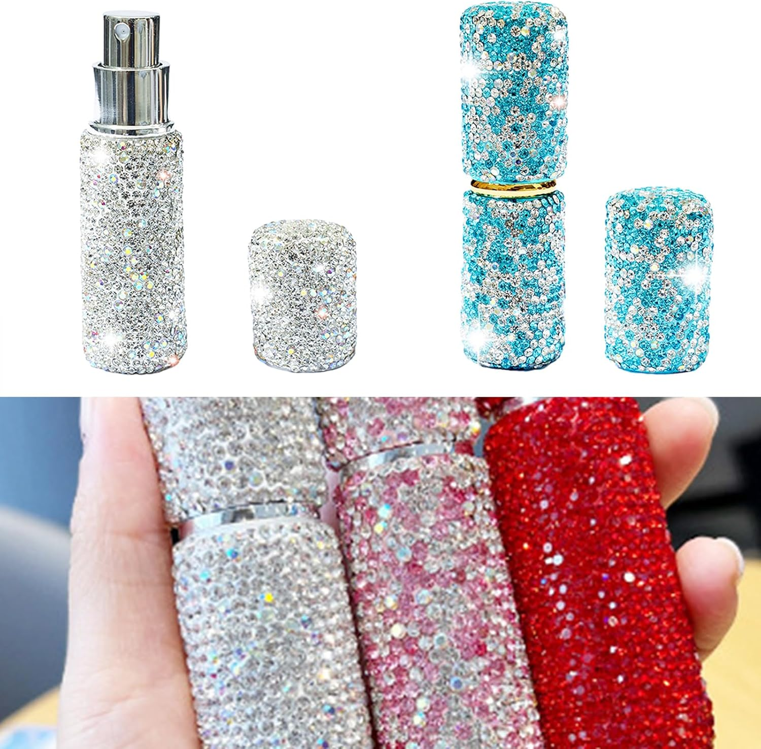 YIGZYCN 10Ml Atomizer Travel Sub Bottle Portable Glass Refillable Perfume Bottle Pump Cosmetic Container - Red image number 2