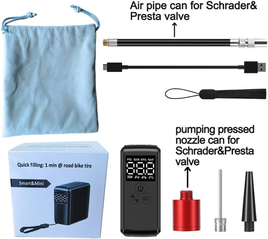 Ideer Life Smart and Mini Bicycle Inflators with Guague Mini Bike Pump Bicycle Pump image number 4