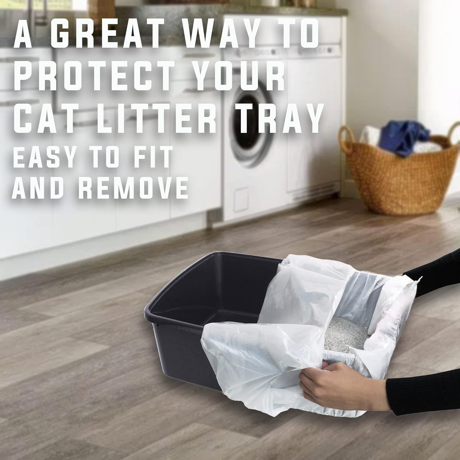 16 Kitty Cat Litter Trays Liners, Fits to Most Cat Litter Tray Liners, Easy to Dispose & Hygienic Cat Litter Liners, for 40Cm X 30Cm Liners (1 Pack, 16 Bags) image number 3