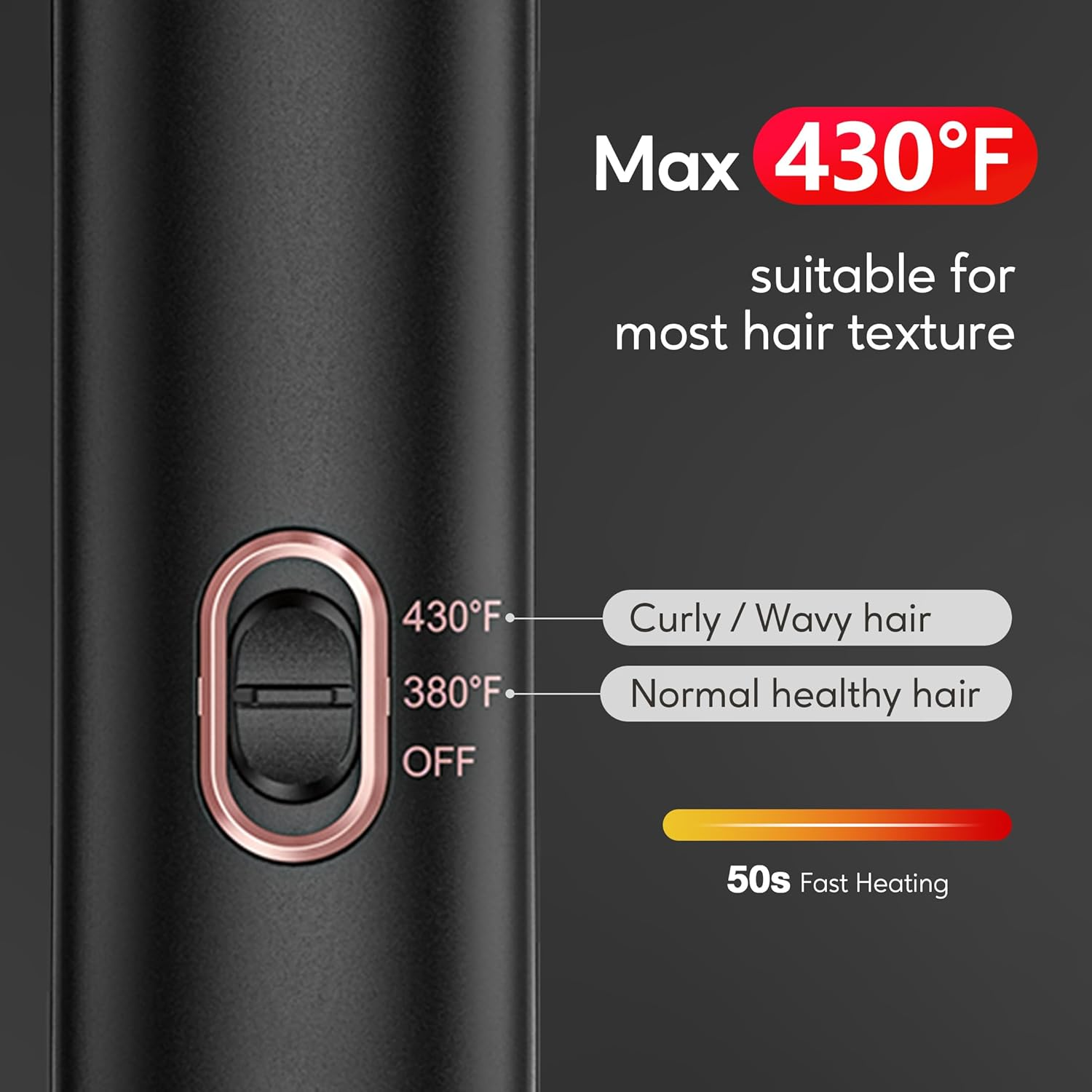 Terviiix Portable Cordless Hair Straightener, Max 430&deg;F Mini Flat Iron for Travel, Rechargeable Mini Hair Straightener & Curler 2 in 1 with Argan Oil Infused, 4500Mah Battery, 50S Fast Heat Up image number 2