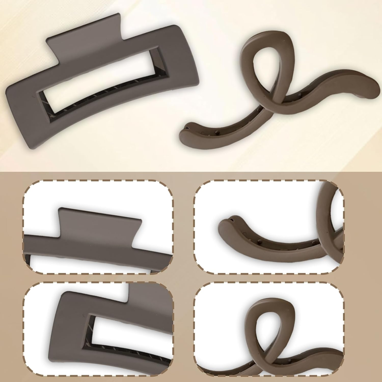 8Pcs Matte Hair Clips 4.33 Inch Hair Claw Clips Medium Women and Girls Hair Clips Versatile Commuter Rectangular Claw Clips Hairstyle Accessories Suitable for Women'S Thin and Medium Thick Curly Hair image number 3