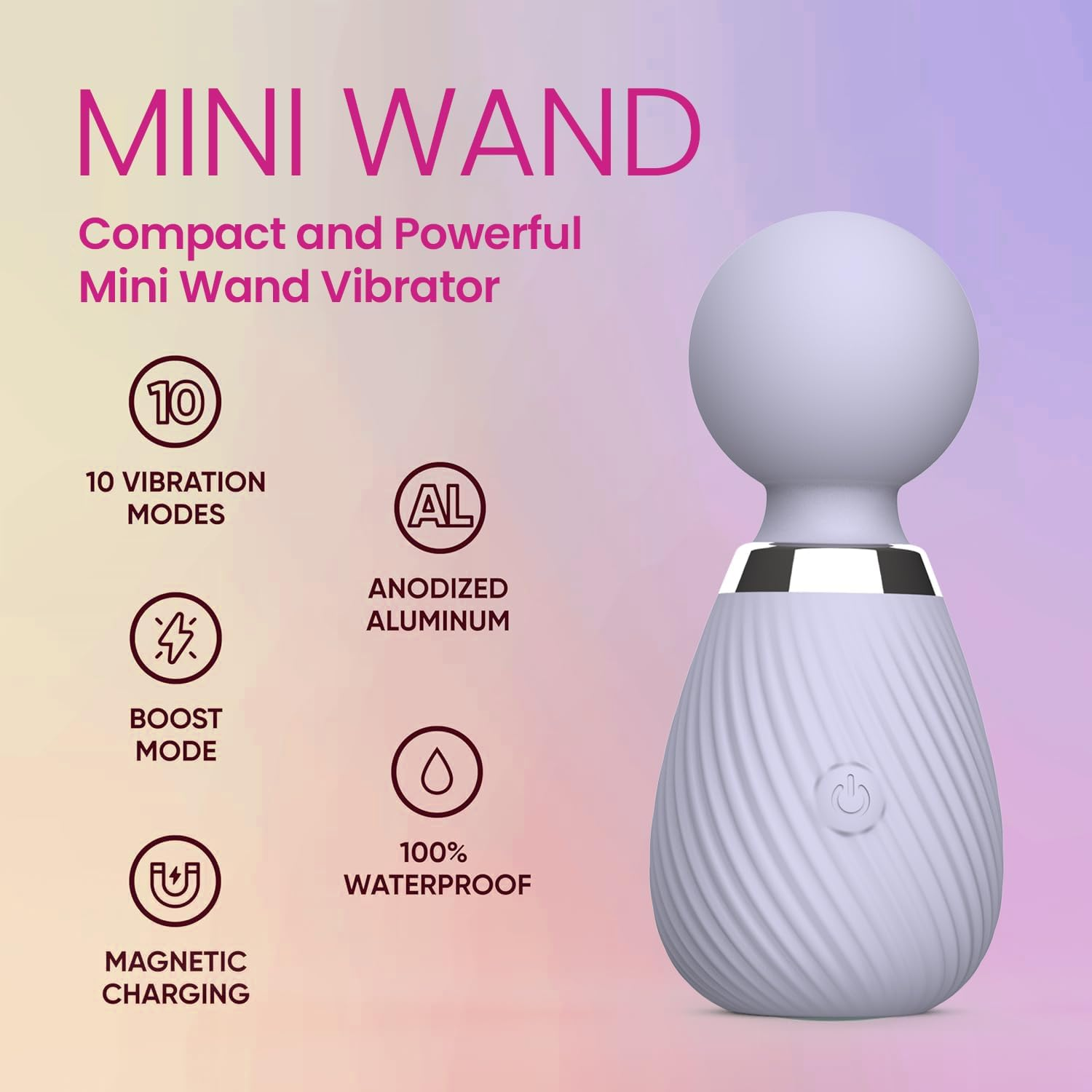 Indopace Vibrator Wand Sex Toys [Clit Stimulator Vibrators] Vibrator for Woman | Sex Toy | Gifts for Women | 10 Patterns & Speeds of Pleasure | Quiet & Small | Adult Sex Toys image number 1