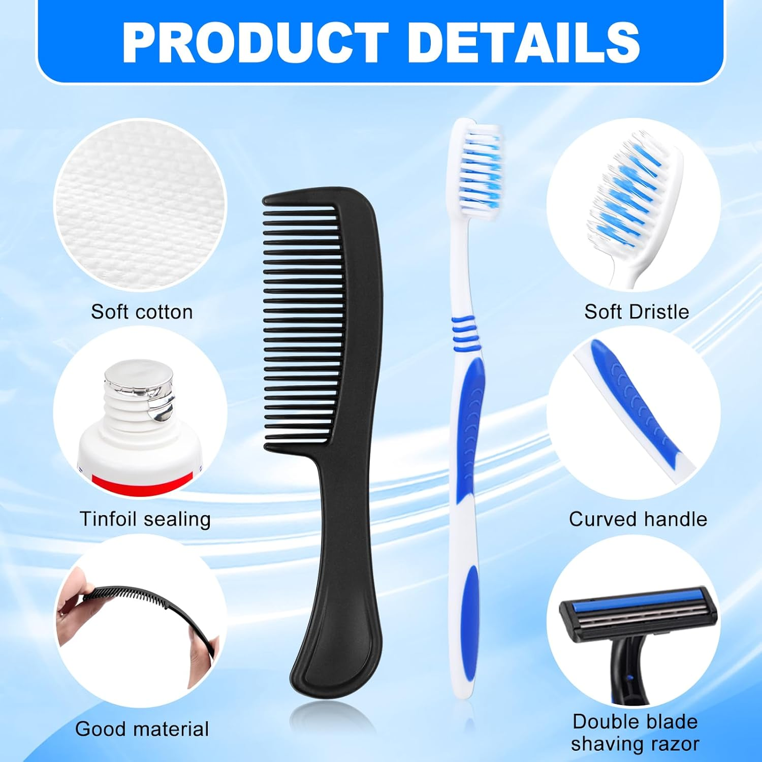 Basic Toiletry Kits, Individually Packed, Personal Hygiene Bulk Homeless Care Package Supplies, Travel Size for Men Women Charity, Disposable Toothbrushes with Toothpaste Set image number 2