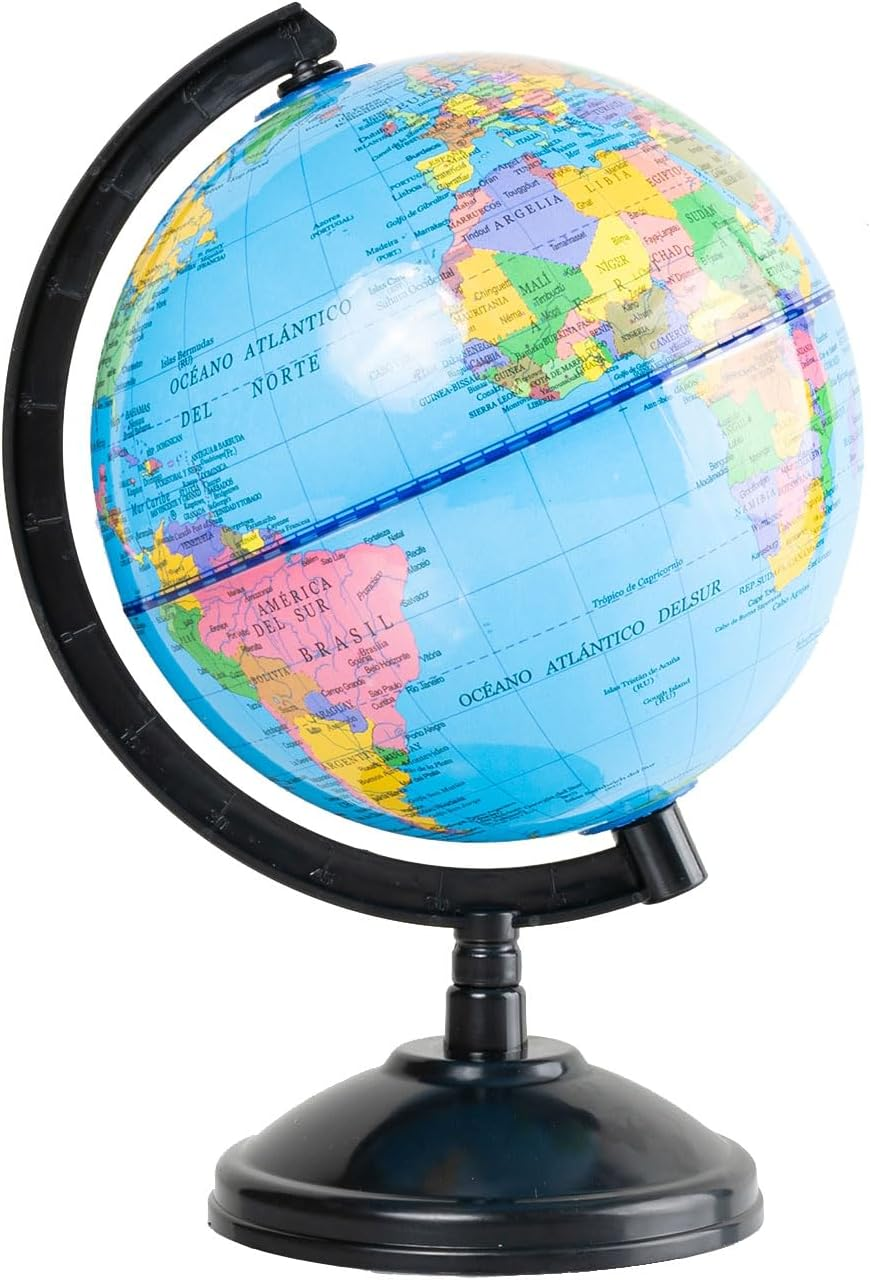 Globe 14Cm Spanish Political Map Educational Balloon 360 Degree Rotating Cartography for Kids Adults Desk Decoration School Supplies image number 2