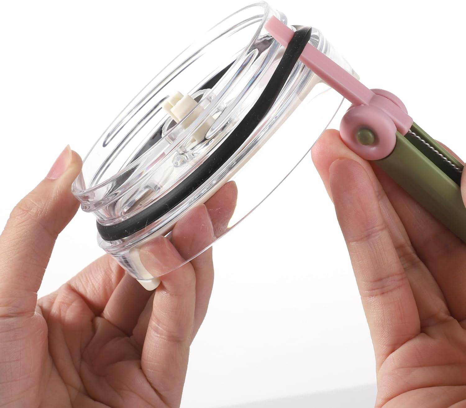 2Pcs 3-In-1 Cup Lid Cover Gap Cleaning Brush, Multi-Functional Bottle Cap Gap Cleaning Brush Household Cleaning Tool Bottle Cleaning Brush (Mixed Colors) image number 3