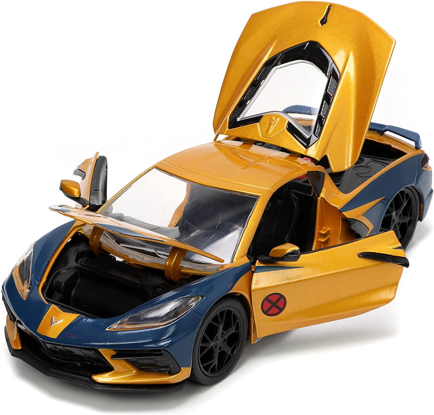 Jada Toys 2020 Chevy Corvette 1:24 Scale Diecast Vehicle with Marvel Wolverine X-Men Figure image number 4