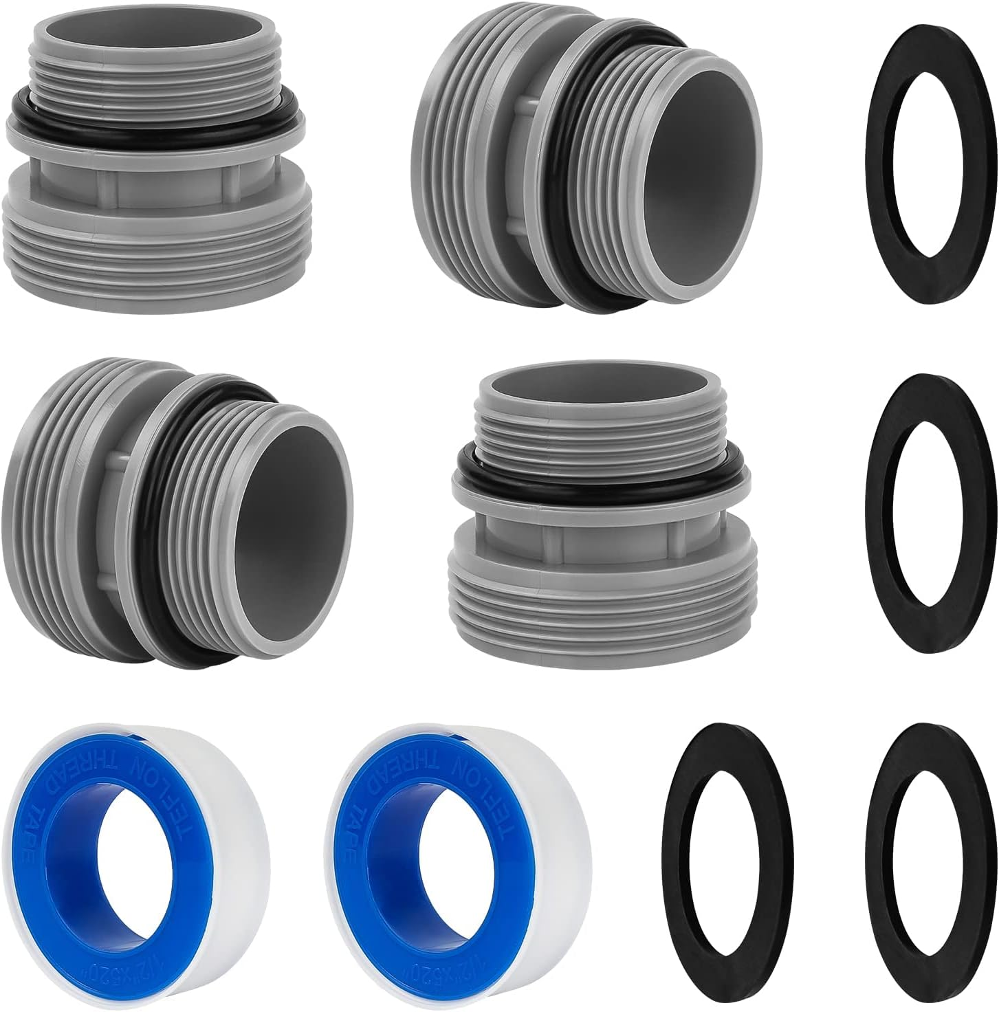 Hose Conversion Adapters Kit Compatible with Intex Coleman 4560 40Mm to 1 1/2 Inch Conversion Kit for Hayward Intex Pool Hose Connector Pool Pump Sand Filter above Ground Pools Part