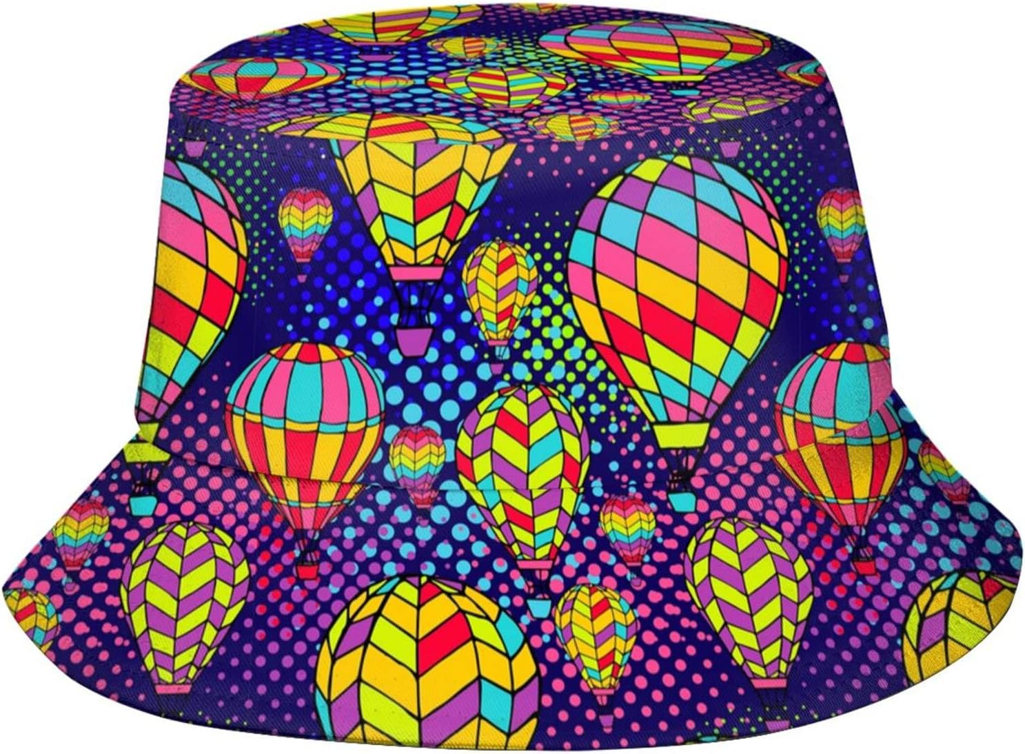 Hot Air Balloon Bucket Hat Cute Fisherman Hat Travel Packable Sun Cap Outdoor Hat for Women and Men