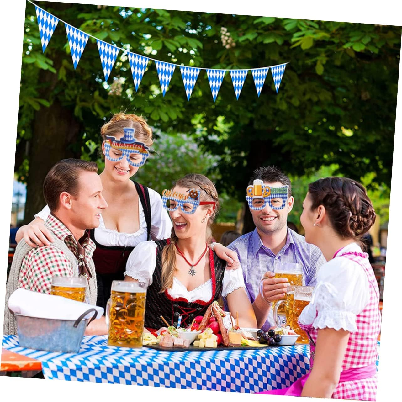 LABRIMP Oktoberfest Party Glasses Beer Mug Design Lightweight and Comfortable Photo Props for Adults and Festive Masquerade and Carnival Accessories image number 4