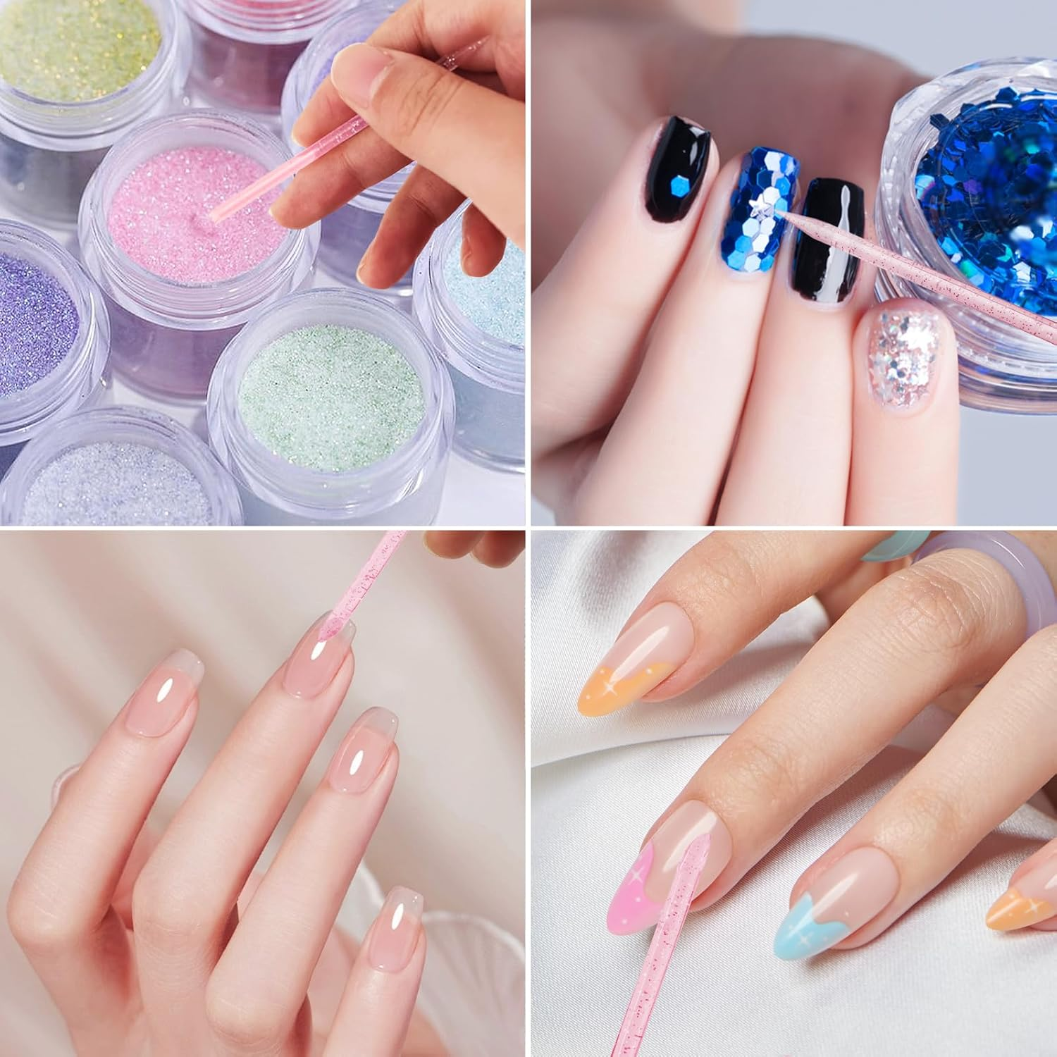 100PCS Disposable Cuticle Sticks for Nails, Double Sided Cuticle Pusher, Cuticle Manicure and Pedicure Stick for Fingernail Cleaning