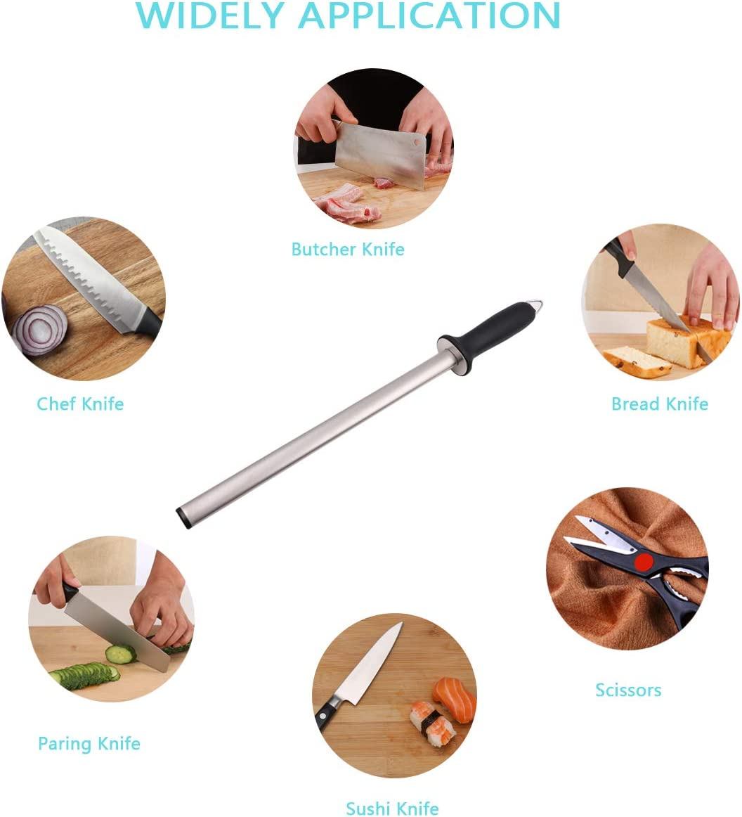 Wiitek 12Inch Diamond Knife Honing Rod, Professional Chef Knife Sharpener Steel, Best Knife Honer, Kitchen Appliances, Ideal for Chef Knife, Cooking Knife, Butcher Knife and Japanese Knife image number 3