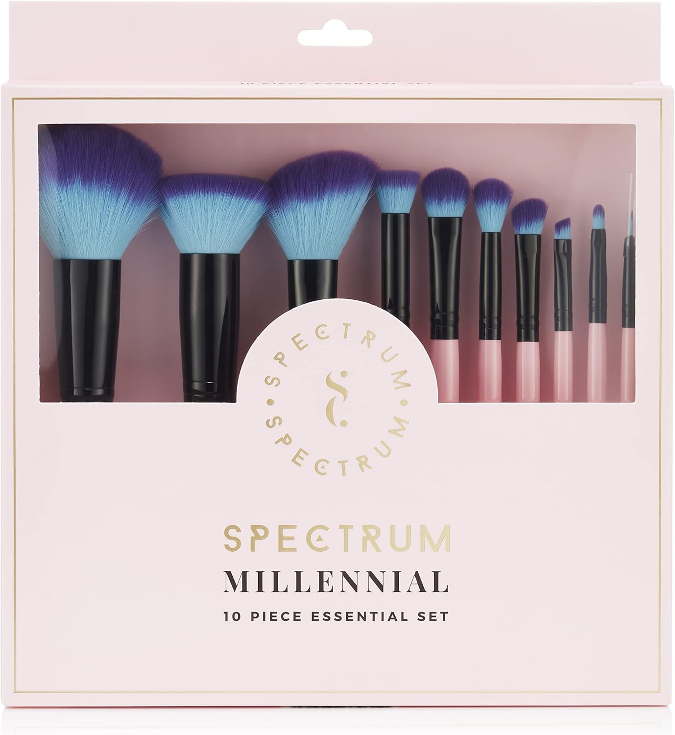 Spectrum Collections Essential Make up Brushes, Spectrum Makeup Brushes Set Including Face Brushes and Eye Brushes with Soft Synthetic Bristles, Signature Pink 10 Piece Makeup Brush Set image number 5
