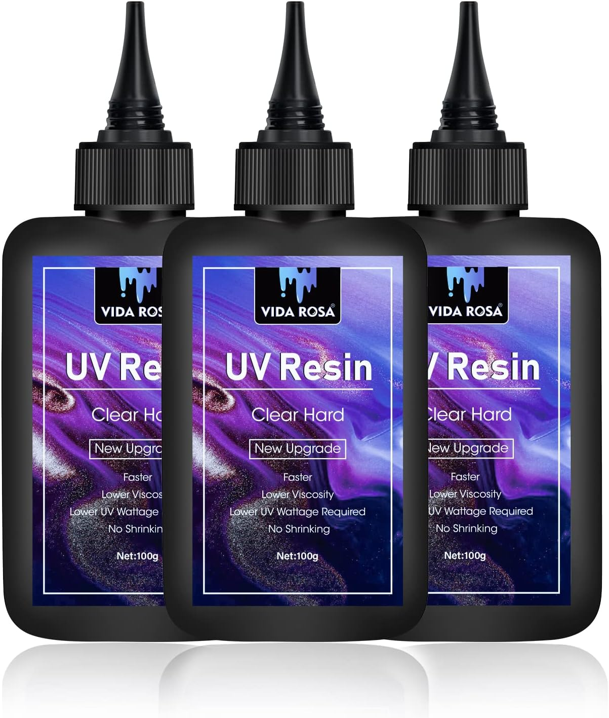 300G- VIDA ROSA Crystal Clear Hard Ultraviolet Curing Epoxy Resin for Jewellry Making Art Pendants, Earrings, Necklaces, Bracelets, Nail Art Accessories