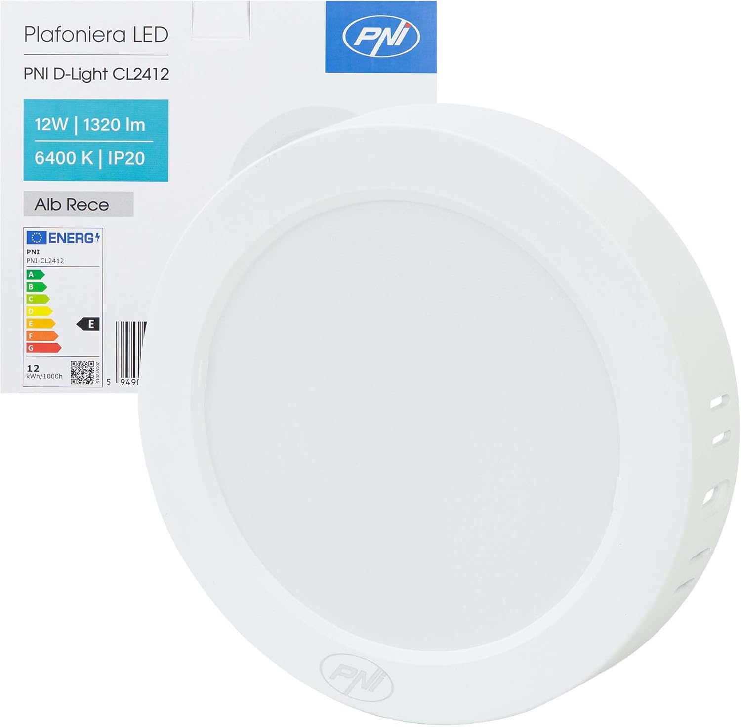 LED Ceiling Light PNI D-Light CL2412 12 W, Round, 16.7 Cm, 6400 K, Power Supply 230 V, 1320 Lm, White image number 3