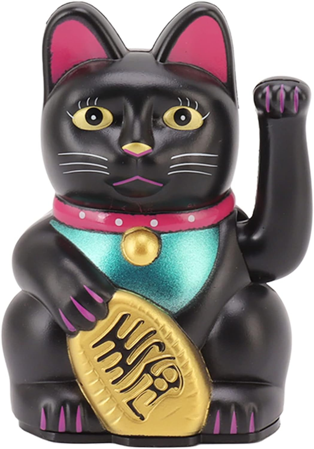 4 Inch Lucky Fortune Cat Maneki Neko, Lucky Cat Decor Hand Waving Welcoming Cat for Home Desk Ornament Gift Giving, Feng Shui Business Ornament Home Decor (Gold)
