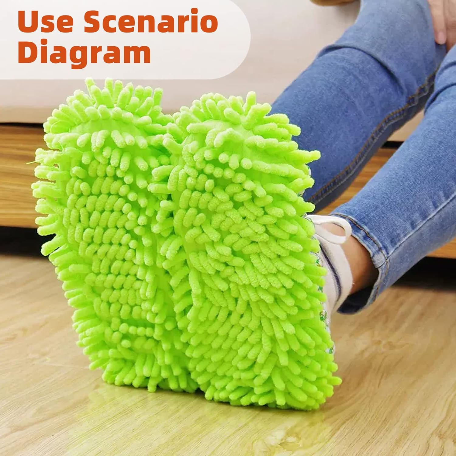 Tanstic 10Pcs 5 Colors Mop Slippers Shoes Cover, Microfiber Dust Cleaning Slippers Reusable Mop Socks Cleaning Slippers Reusable Dust Mops Floor Cleaning Tools Dust Floor Cleaner for House Cleaning image number 1