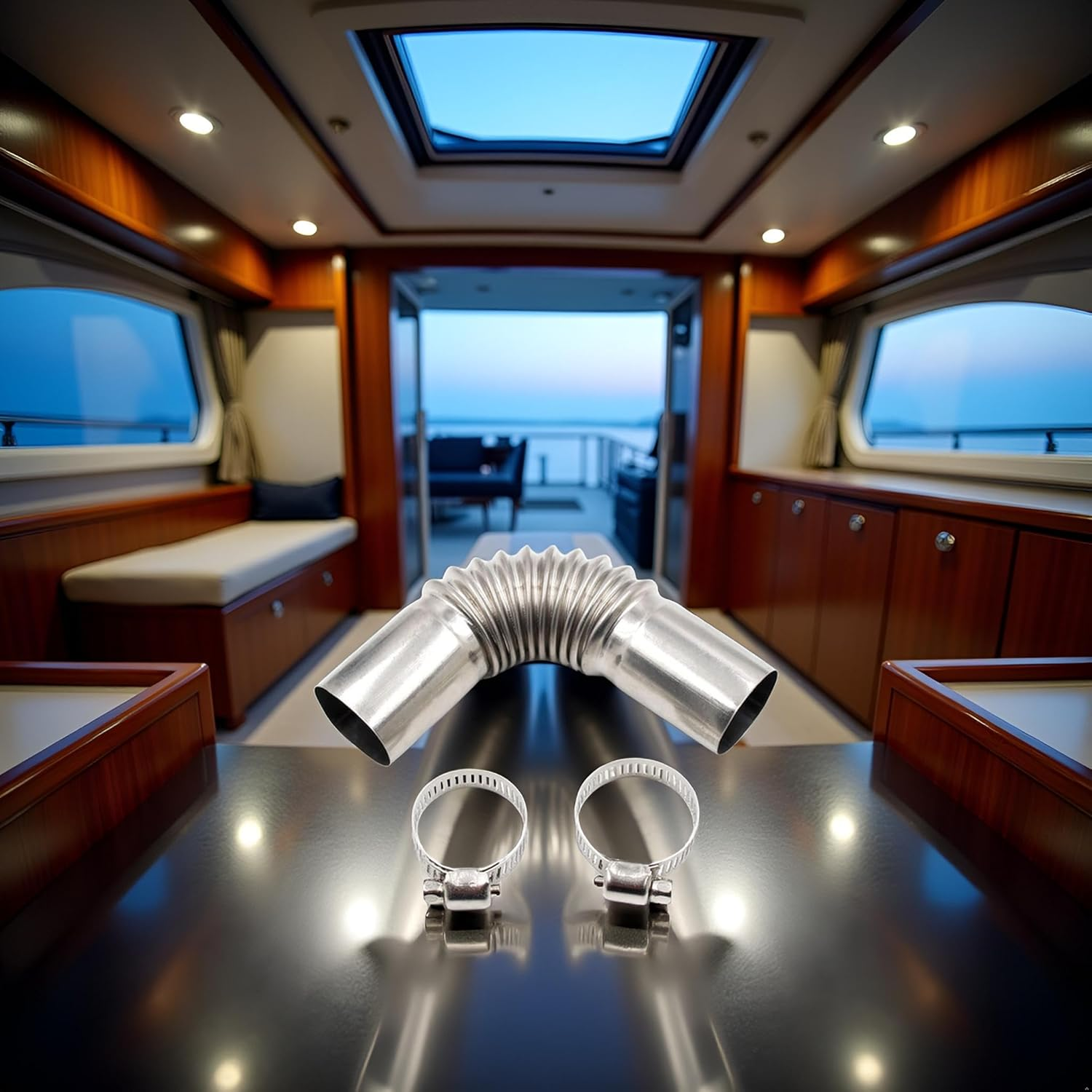 Diesel Heater Exhaust Pipe, Silver Stainless Steel 24Mm Air Diesel Parking Heater Exhaust Pipe Tube Elbow Connector for Webasto Eberspacher Diesel Boat Heater 13Cm Exhaust Pipes and Tips image number 3