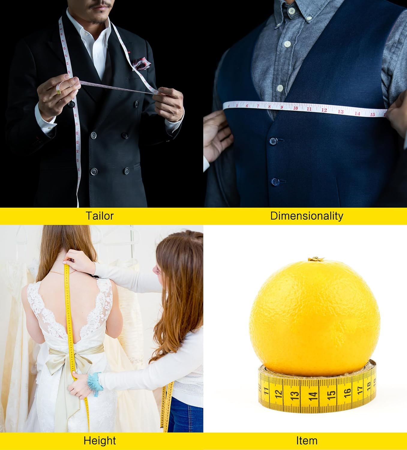 YBVABE 200Cm Measuring Tape for Body, 2PCS Double Scale 80In Soft Tape Measure Body Sewing Flexible for Weight Loss Medical Body Measurement Sewing Tailor Craft Vinyl, Has Inches Scale on Reverse Side image number 6