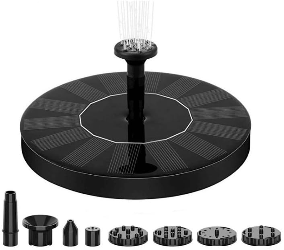 Solar Water Pump Kit for Water Feature Outdoor,1.2 W Solar Bird Bath Circle Fountain Pump, Solar Fountain with 4 Nozzles (Black Circle, 13 Cm, 1.0 W) image number 5