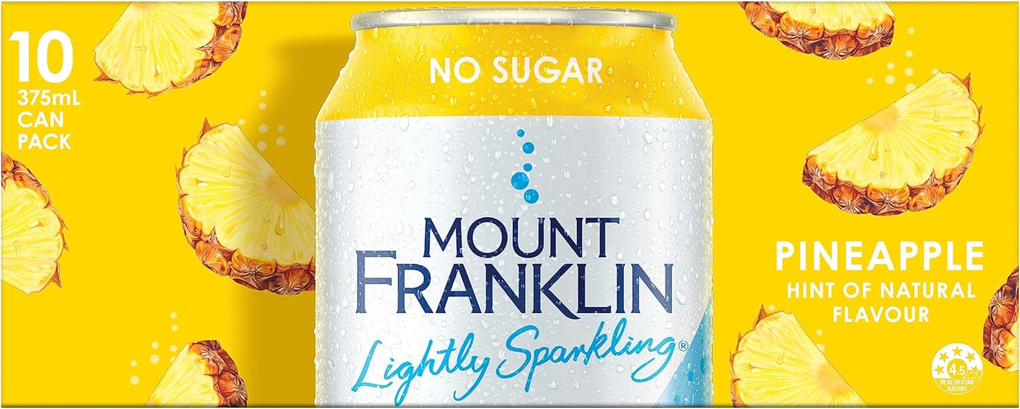 Mount Franklin Lightly Sparkling Water Pineapple Multipack Cans 20 X 375 Ml image number 6