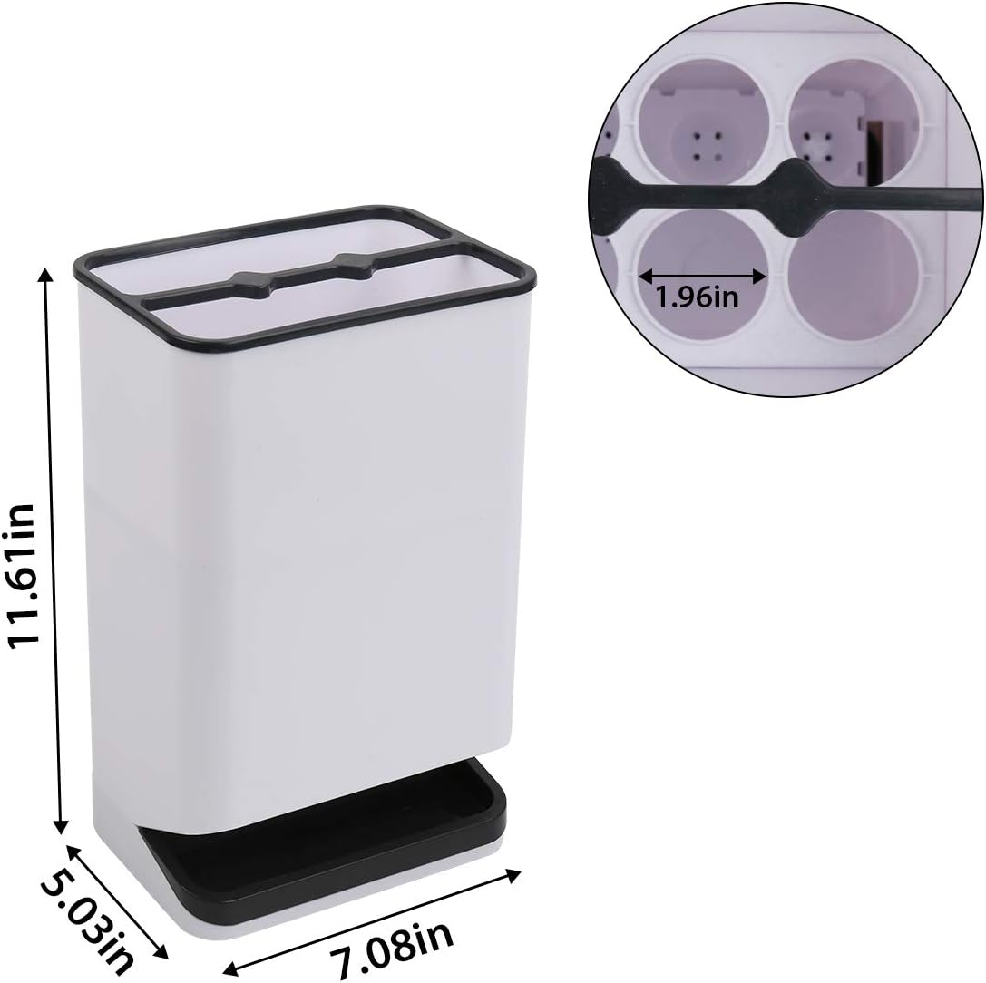 Dricroda Umbrella Stand Holder for Entryway, Umbrella Rack with Removable Drip Tray Free Standing Organizer for Umbrella Walking Sticks Canes, Stored 6 Umbrellas, Ideal for Home Office Decor, White