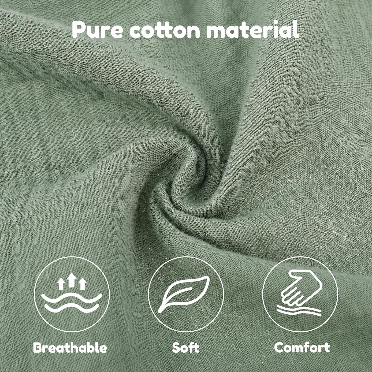 2 Pcs Nursing Pillow Cover, Nursing Pillow Slipcover Soft Cotton Newborn Breastfeeding Pillow Cover Stretchy Nursing Slipcover for Baby Girls Boys Newborn image number 3