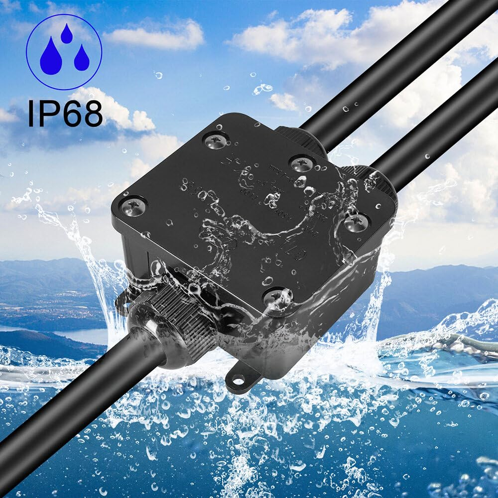 Xinyee Waterproof Outdoor External Electrical Junction Box Underground Cable Line Wires Power Cord Connector image number 5