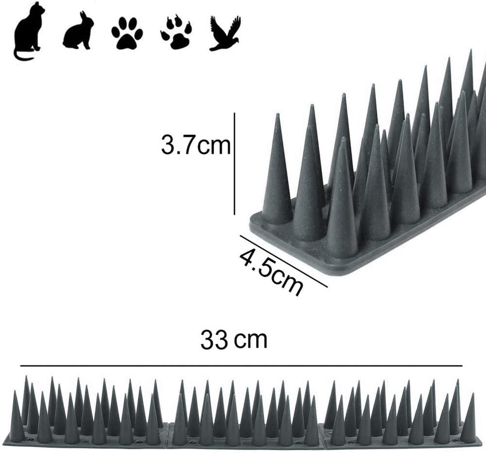 HOTOOLME Bird Spike 14 Pack for Bird, Cat, Squirrel, Mouse, Pest Control Fence Spike Bird, Spikes Fence Wall Deterrent 13X1.77X1.45 Inches, Grey image number 3