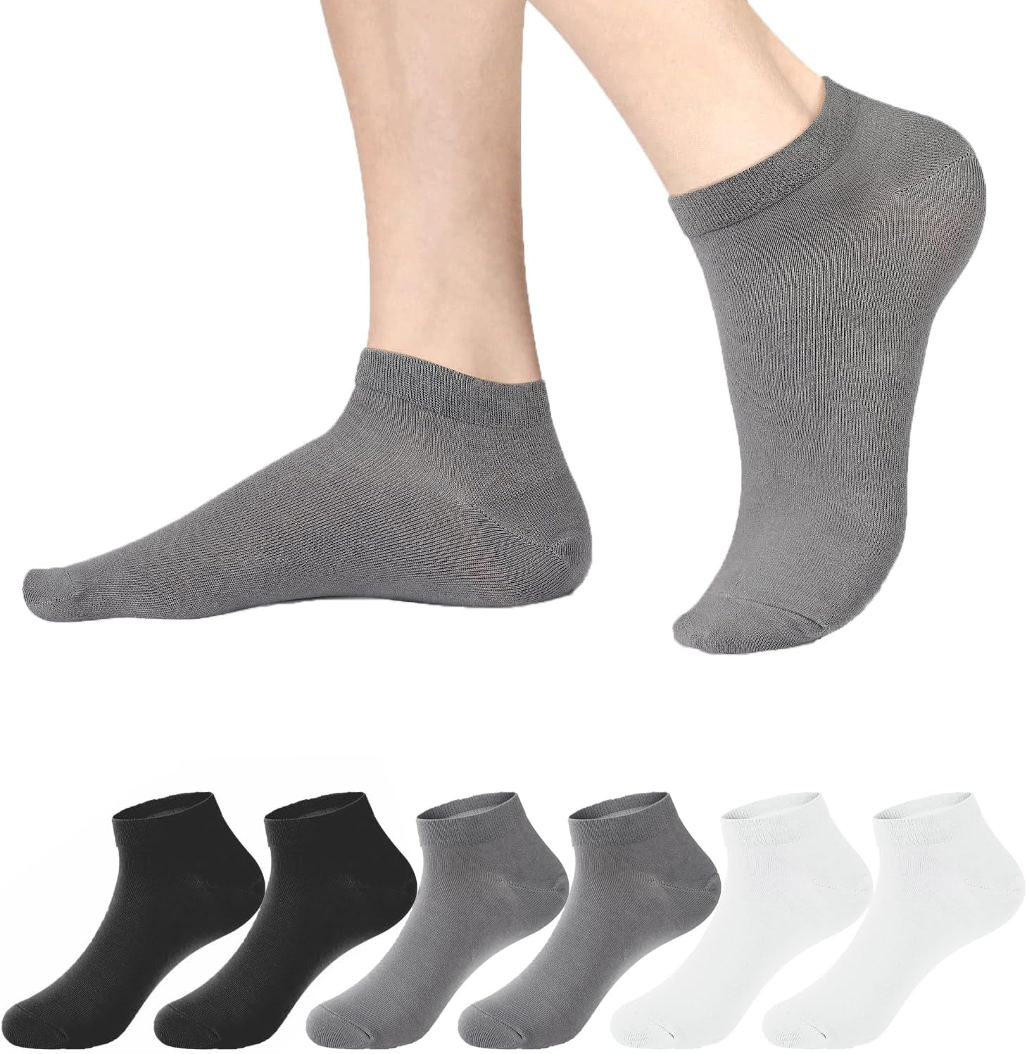 Mens Ankle Socks 6 Pack Low Cut Socks for Men and Women, No Show Ankle Sock, Short Socks Cotton Casual Socks for Men Women image number 4
