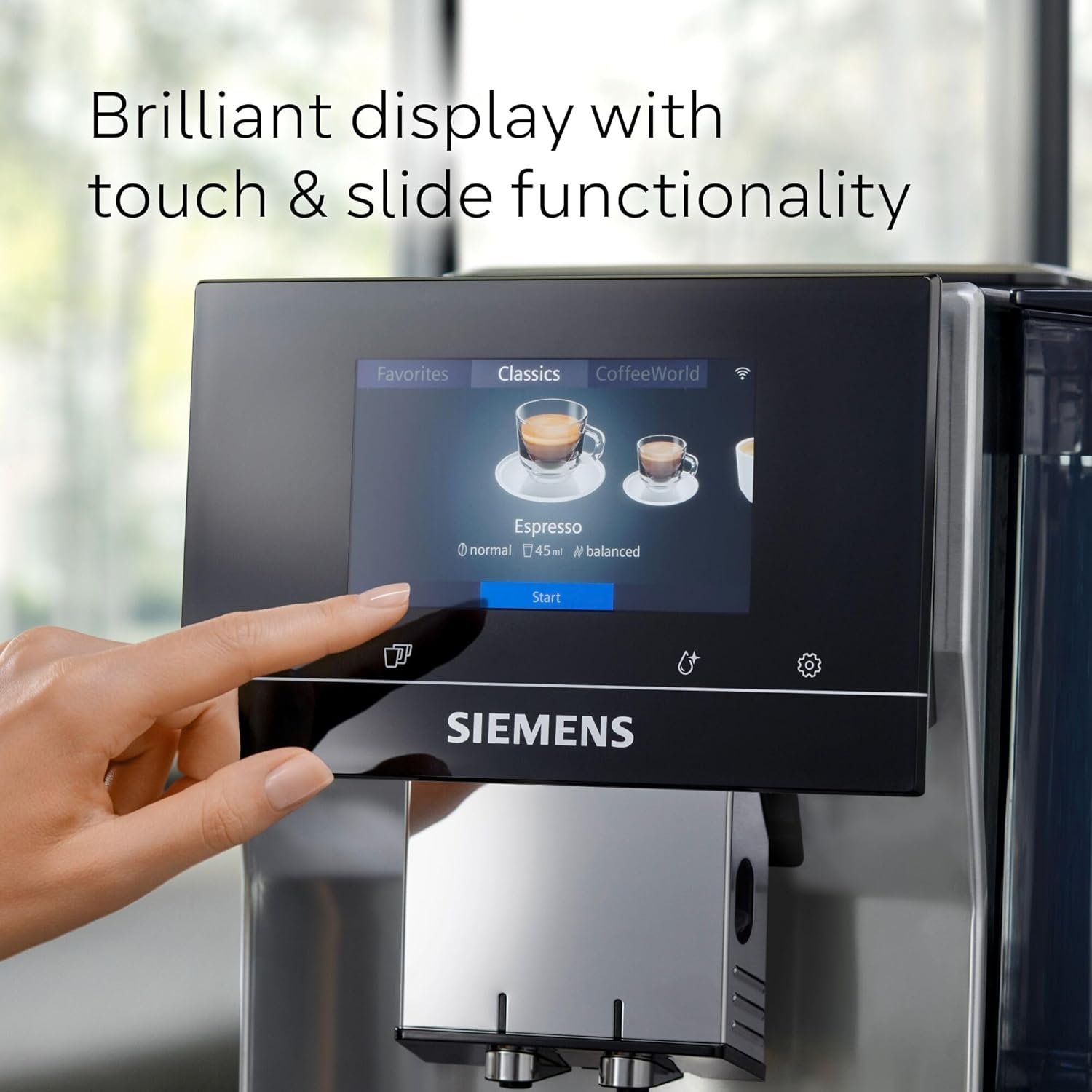 SIEMENS EQ700 Fully Automatic Bean to Cup Coffee Machine, 5" Touch Screen Display, Cold Brew/Slow Brew, Cappuccinatore, 30+ Coffee Beverages, Home Connect, TP715GB1, Morning Haze image number 6