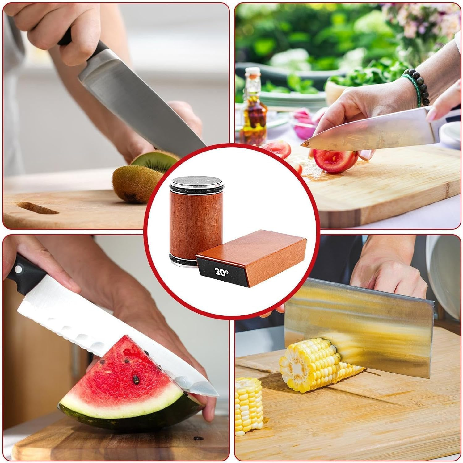 Knife Sharpener Rolling Knife Sharpener with 400 & 1000 Grit Discs, Knife Sharpening Kit with 15 and 20 Degree Sharpening for Home Cooks & Chef'S Knives image number 1
